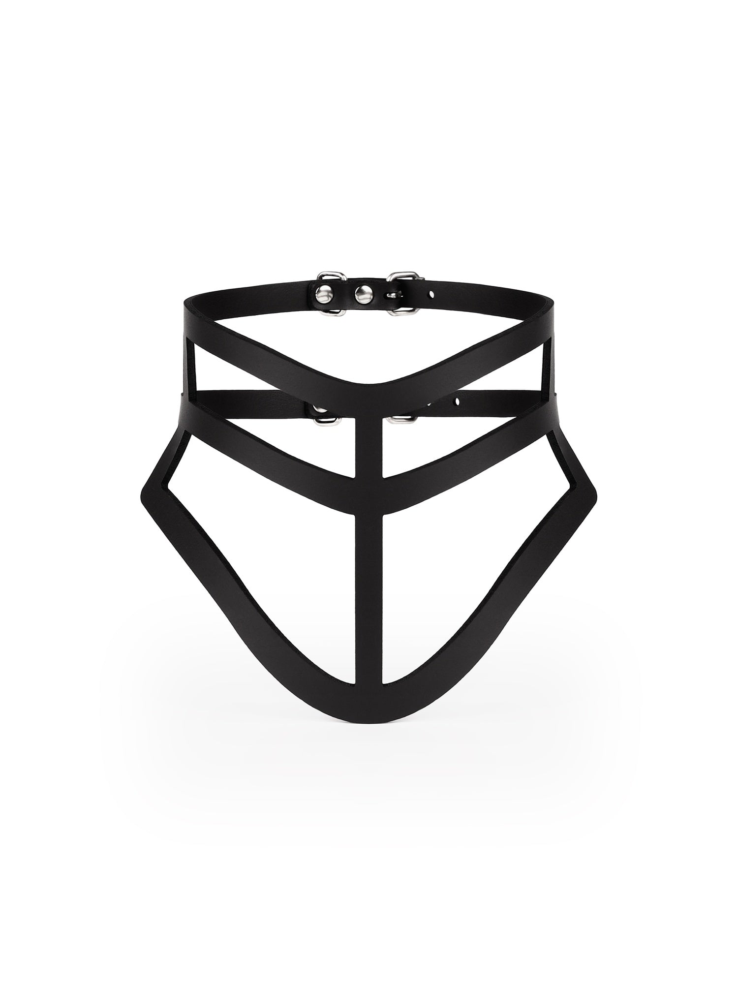 Front view of the Ballerina ll vegan leather choker by Baby Turns Blue Paris