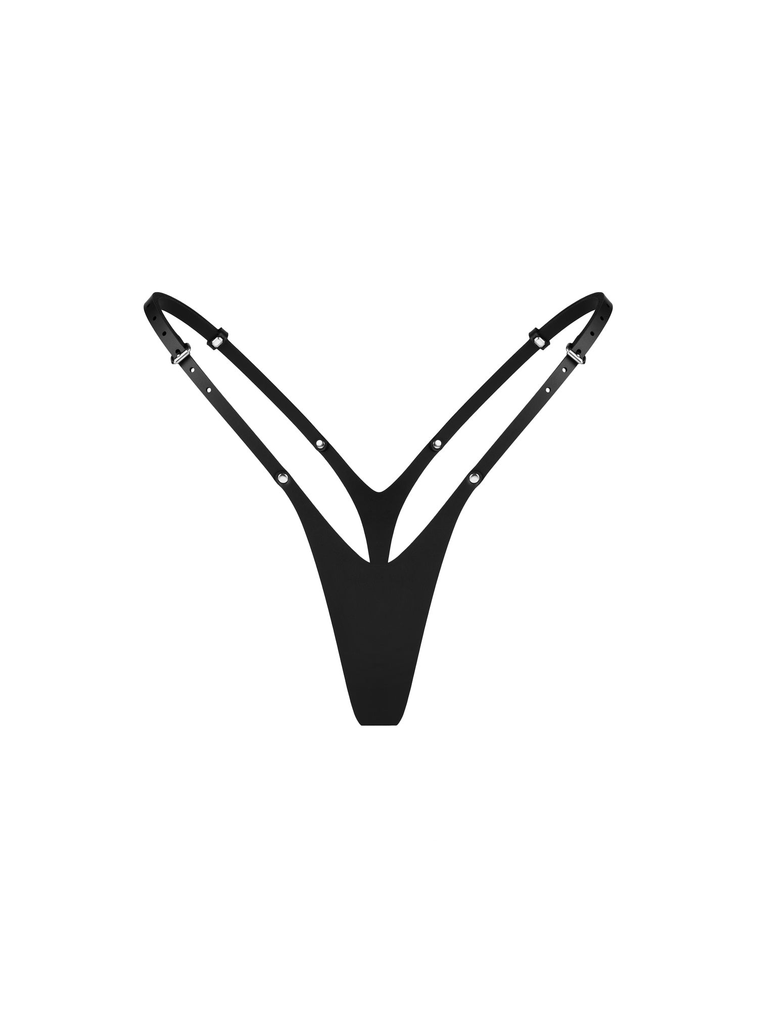 Front view of the Ballerina vegan thong by Baby Turns Blue Paris