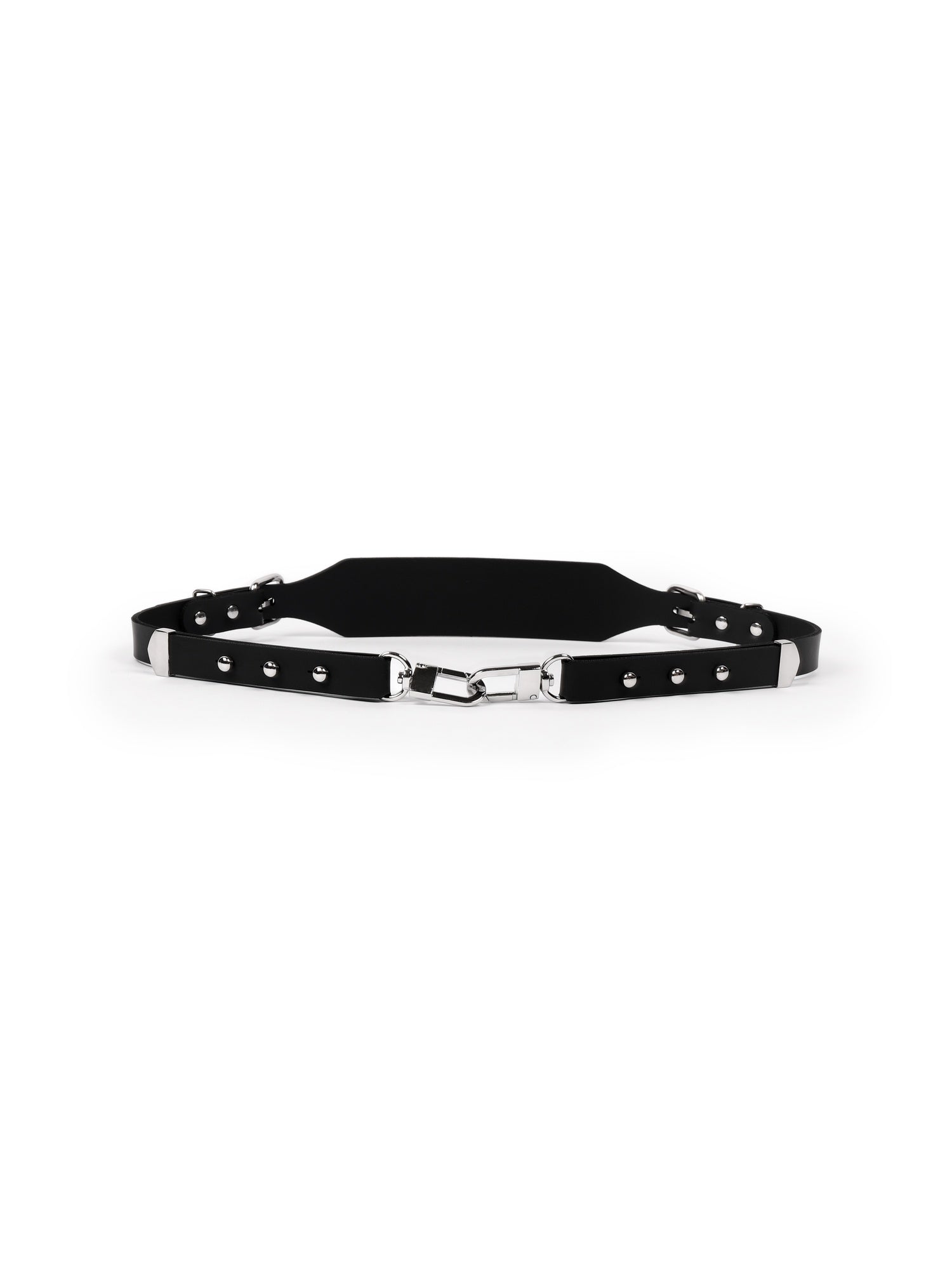 Front view of the Baby turns Blue Paris Aliona vegan leather belt