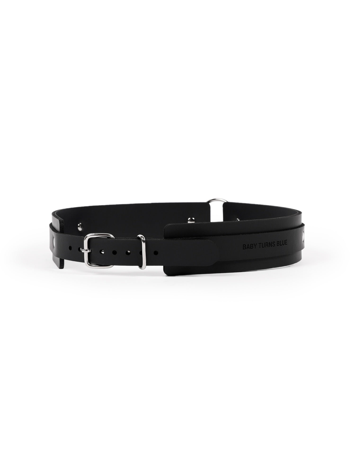 Back view of ecofriendly Baby turns Blue Paris vegan belt Aurora