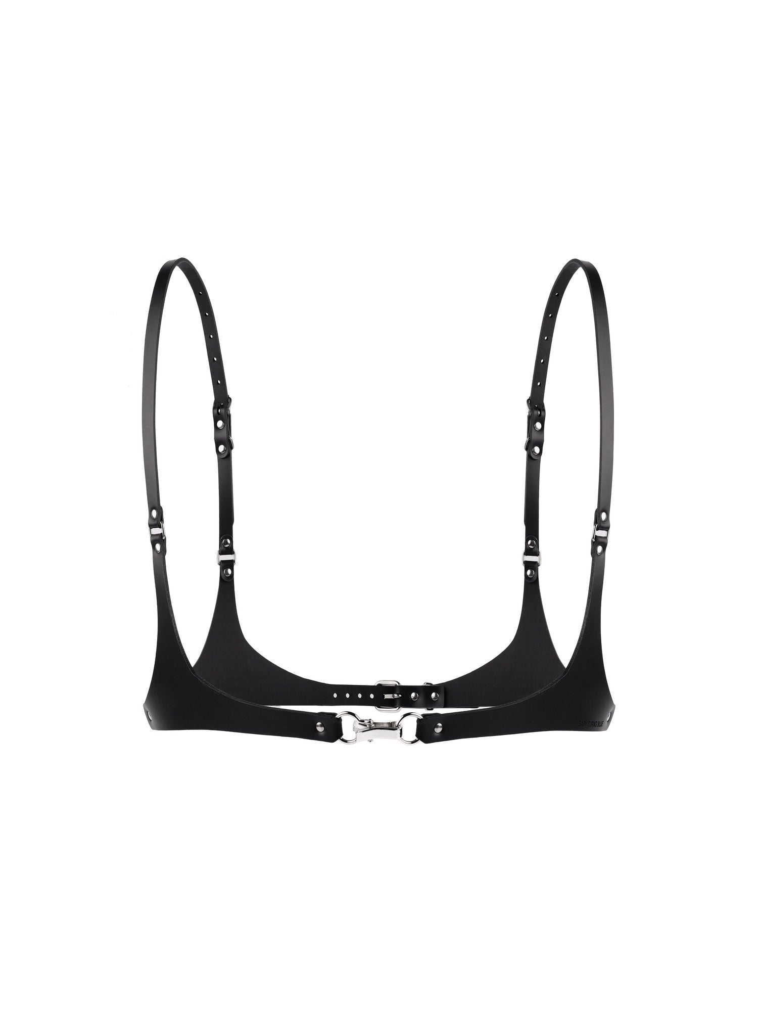 Front view of eco-friendly vegan harness Dolores by Baby turns Blue Paris