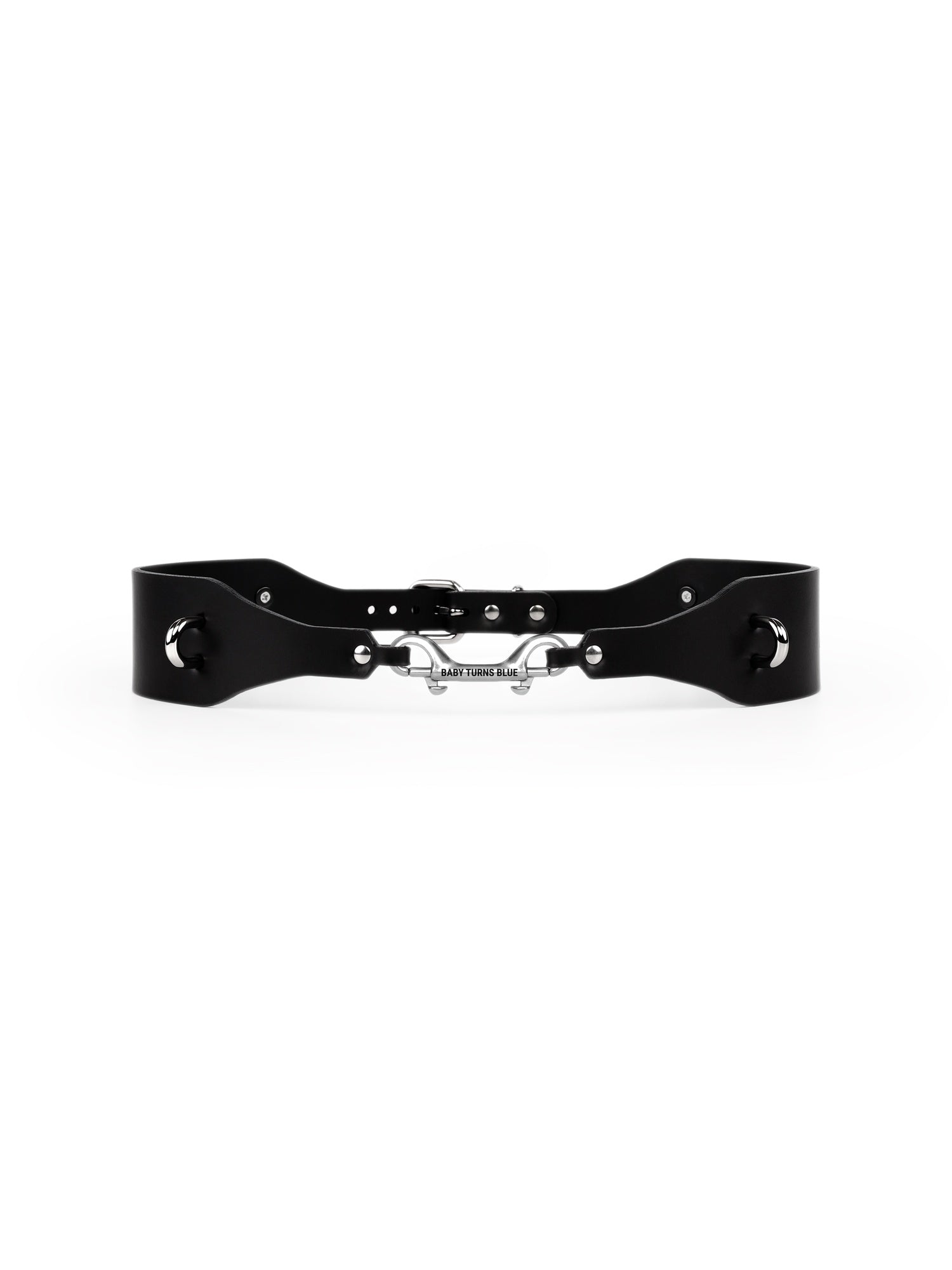 Front view of the Eden vegan belt with metallic hook by Baby turns Blue Paris