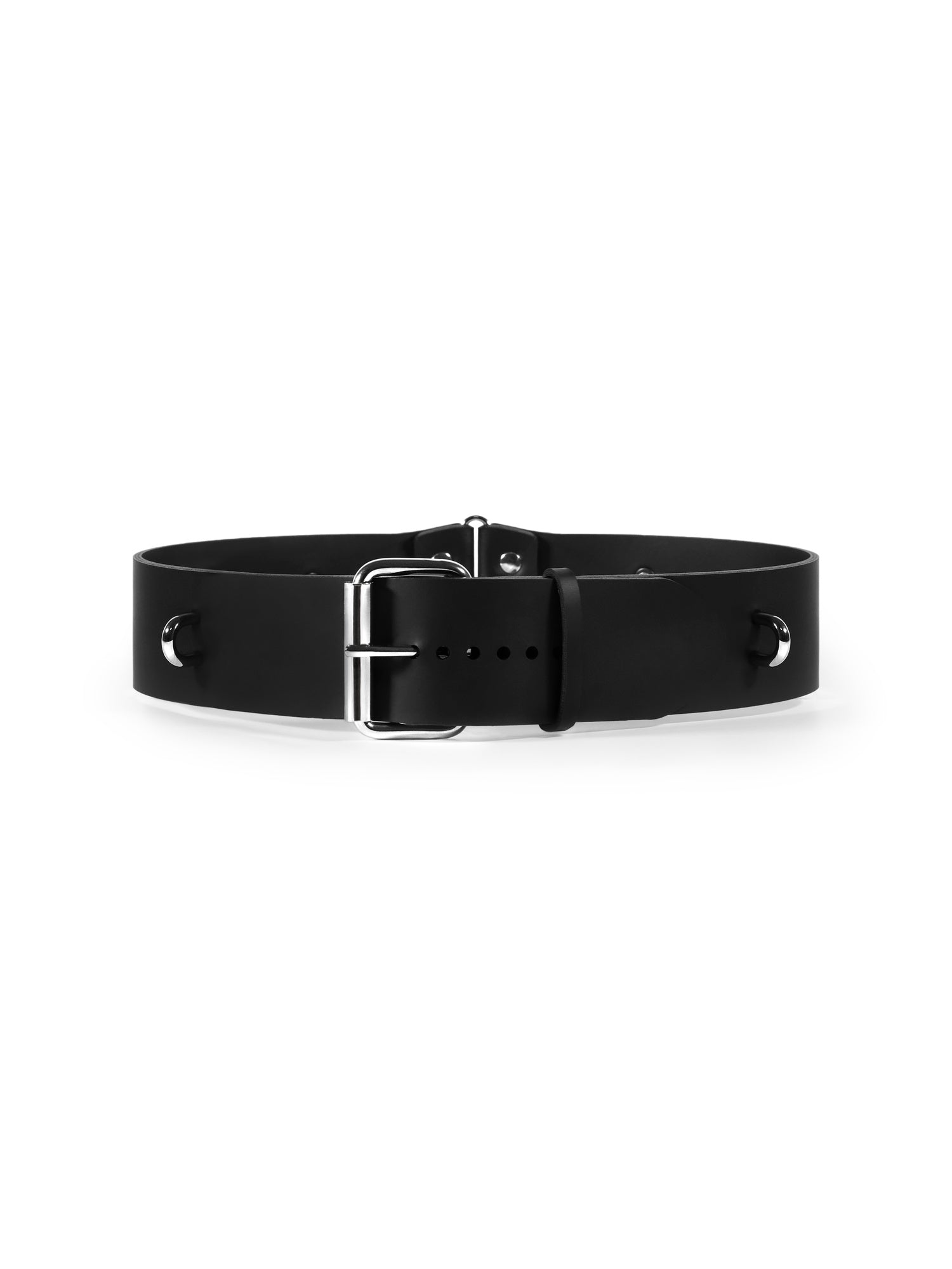 Front view of high quality vegan belt Jean by Baby turns Blue Paris