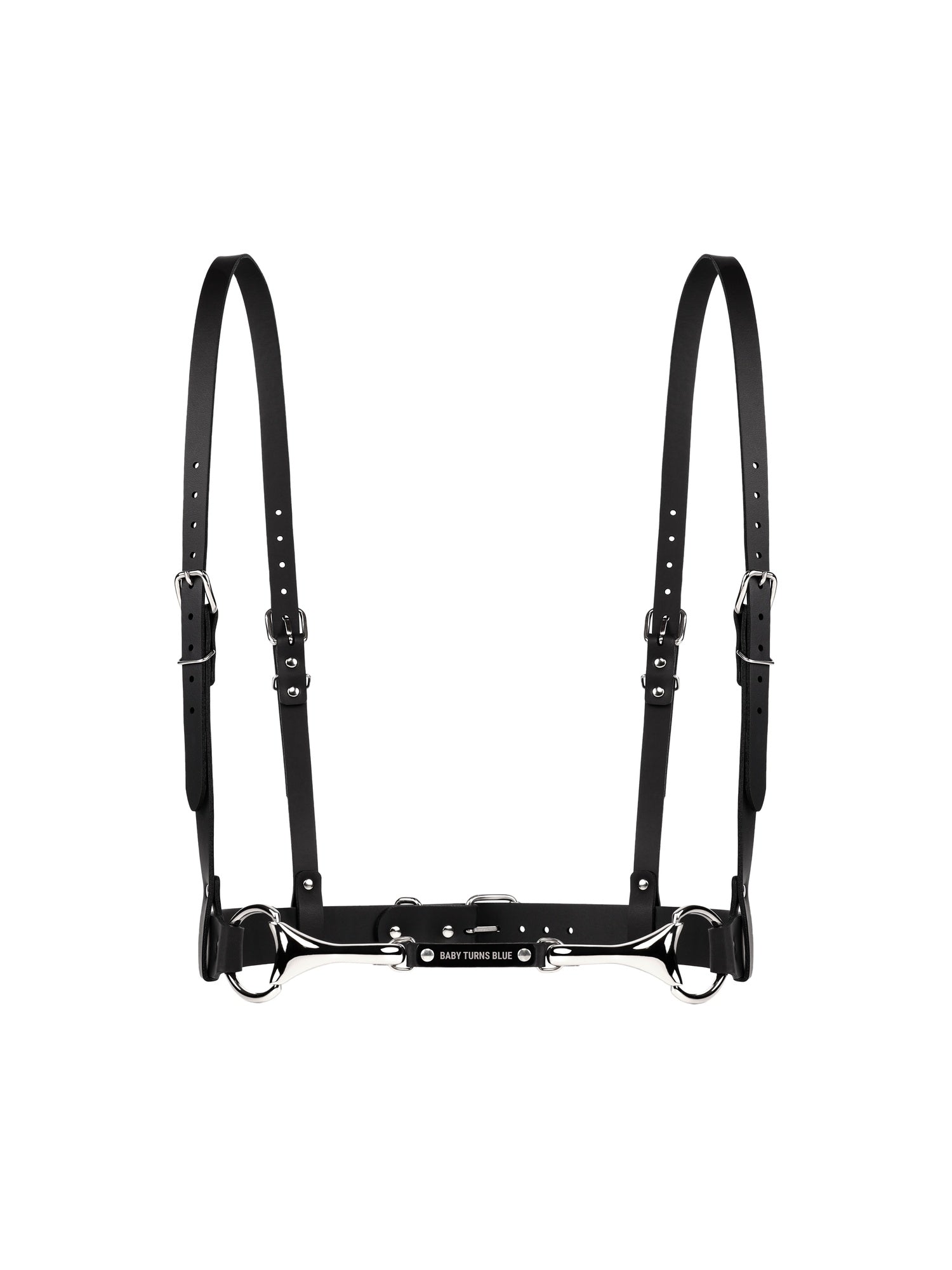 Front view of the vegan Nikita harness by Baby turns Blue Paris