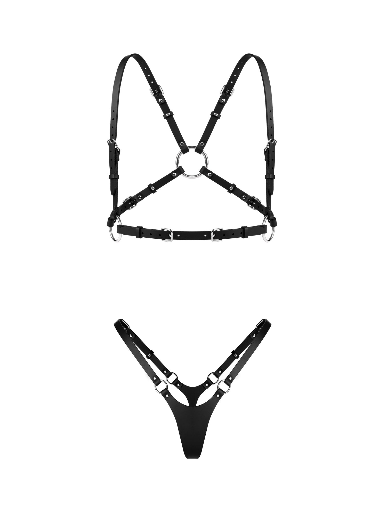 Front view of the vegan Sasha set by Baby turns Blue Paris