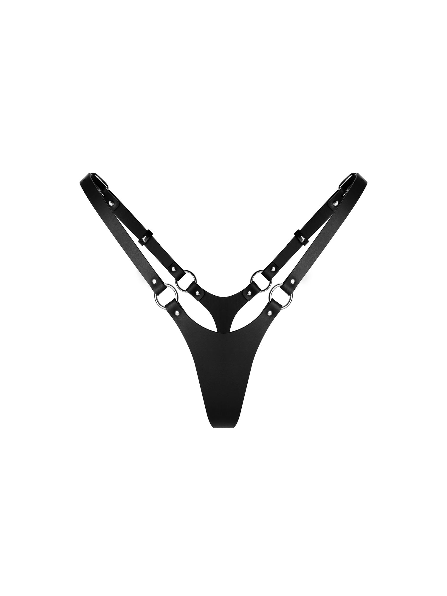 Front view of the vegan Sasha thong by Baby turns Blue Paris
