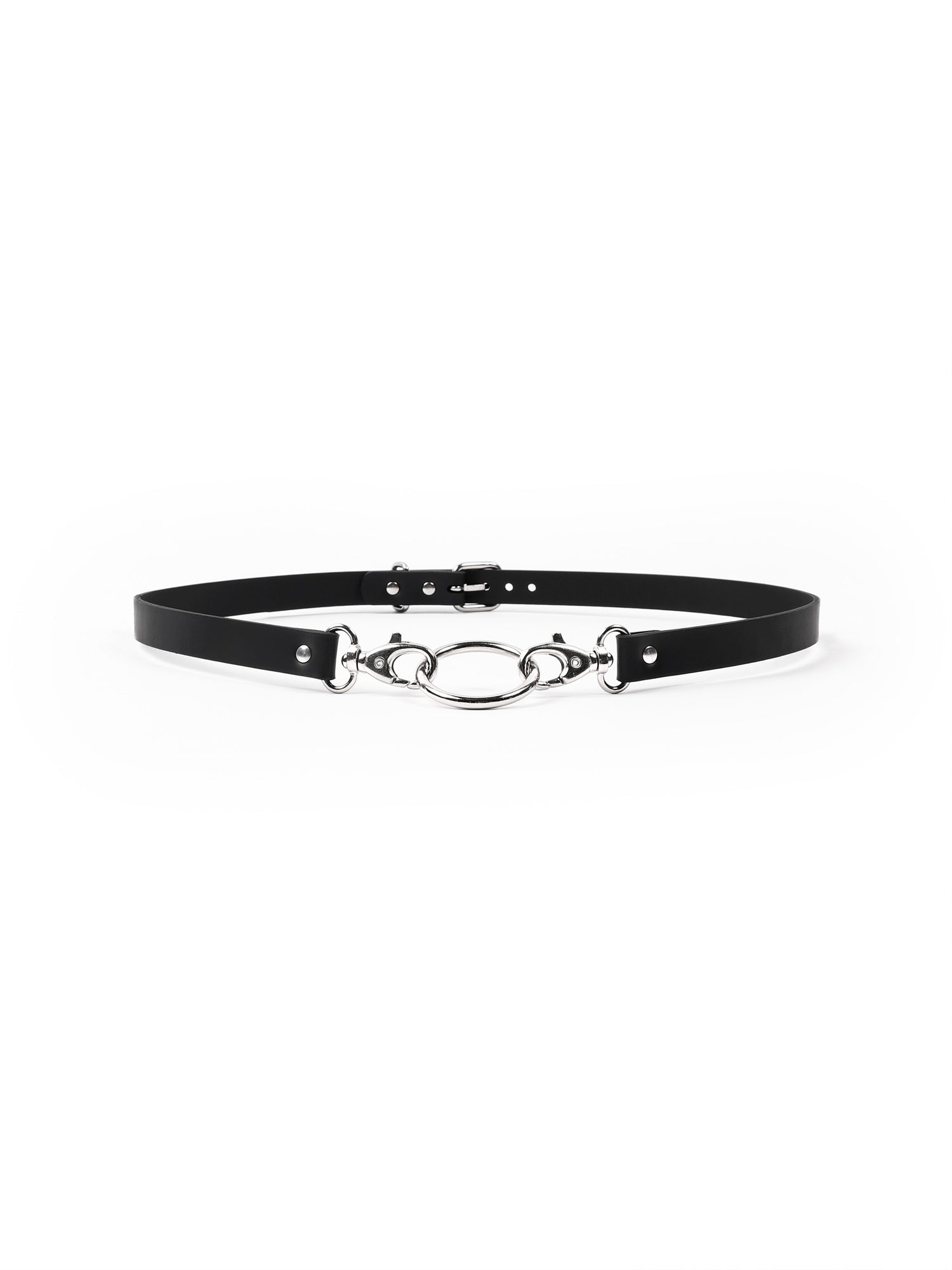 Front view of high-quality classic vegan Sina belt by Baby turns Blue Paris