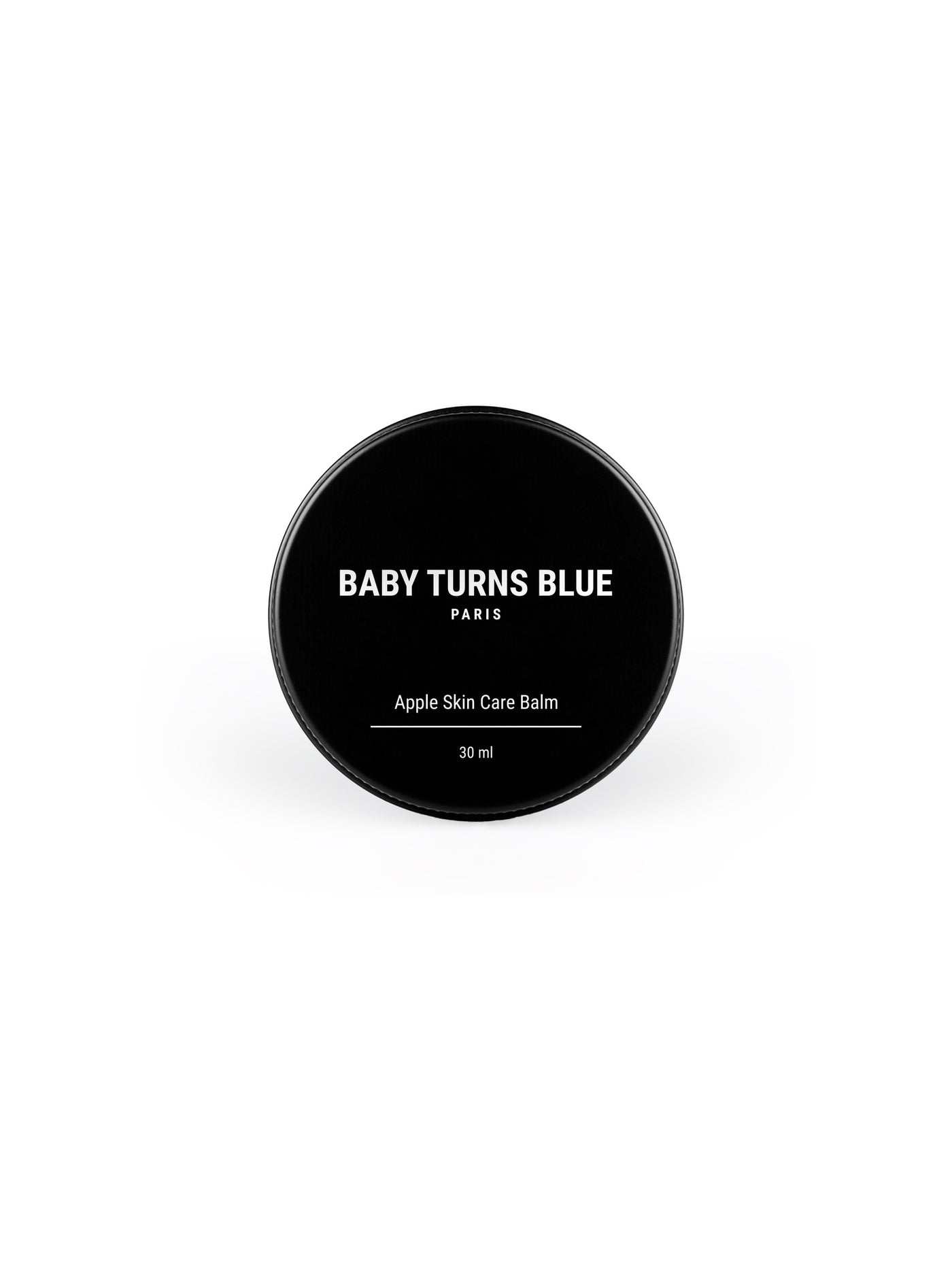 Front view of Apple Skin Care Balm by Baby turns Blue