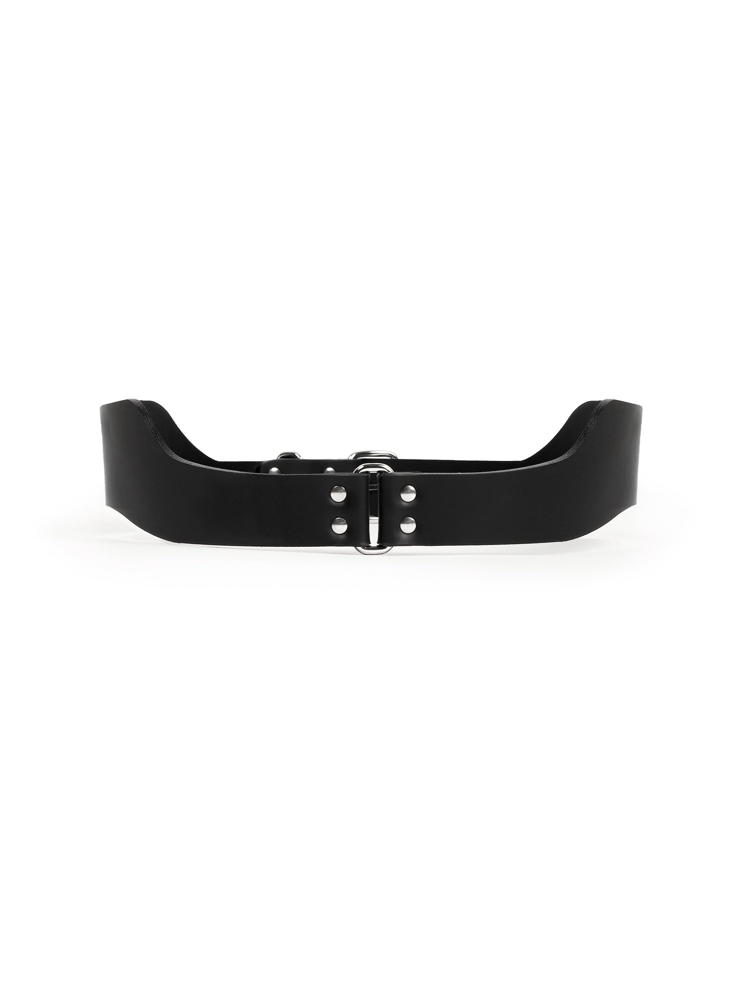 Back view of the Elisabeth vegan leather belt by Baby turns Blue Paris