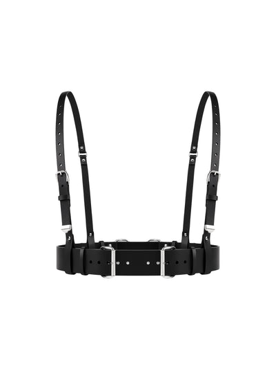 Front view of the classic and vegan Gum harness by Baby turns Blue Paris