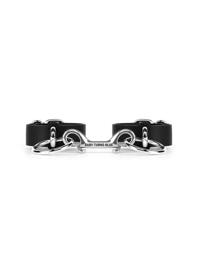 Front view of the vegan Mathilda pair cuffs by Baby turns Blue Paris